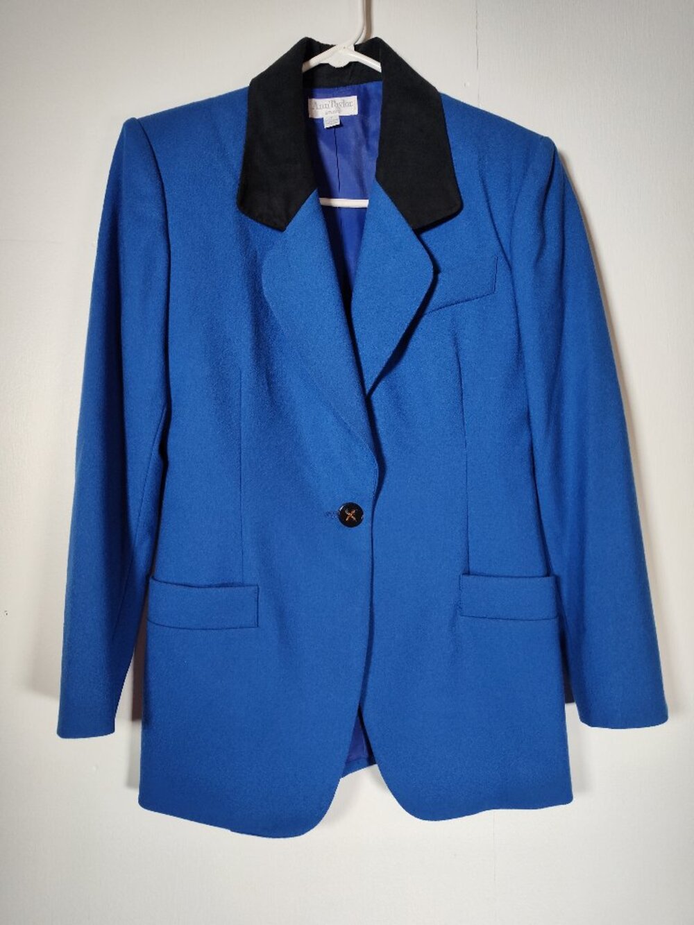 Ann‎ Taylor Vintage Bright Blue Wool Oversized Blazer Jacket 2